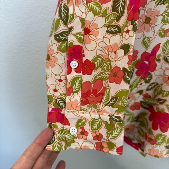 Outerknown Women's Button Up Long Sleeve Shirt‎ Floral Multicolor Organic Cotton - Picture 7 of 14